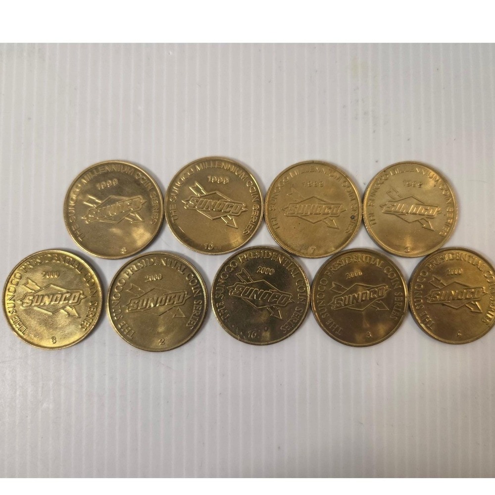 Sunoco Presidential Millennium Coin Series Lot 9 Tokens JFK Bush Nixon 1999 2000